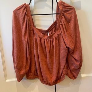 Burnt orange Free People flowy long sleeve size M